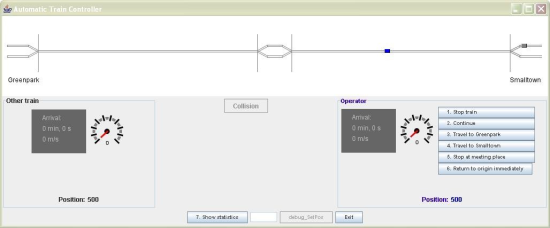 Automatic Train Controller Train Operator Java GUI